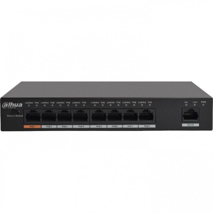 9-портовый неуправляемый настольный коммутатор DAHUA DH-PFS3009-8ET1GT-96