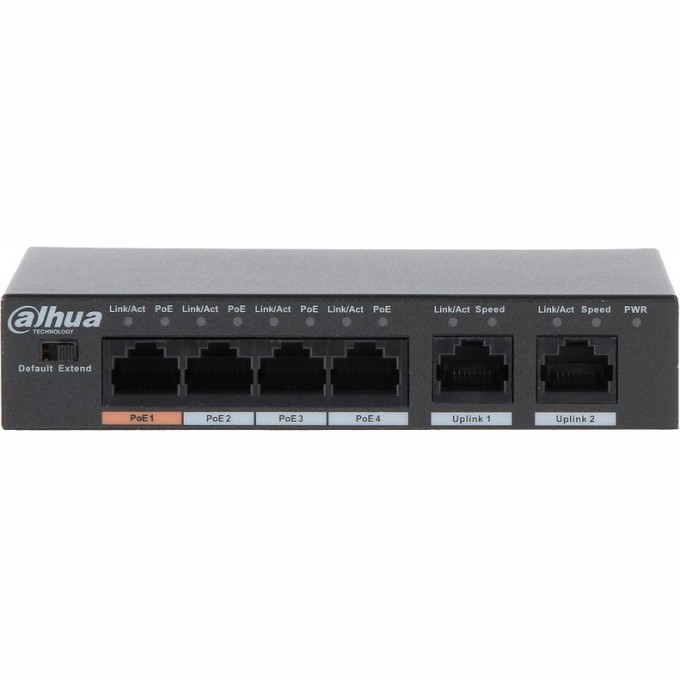 Неуправляемый 4-портовый PoE-коммутатор DAHUA DH-PFS3006-4ET-60